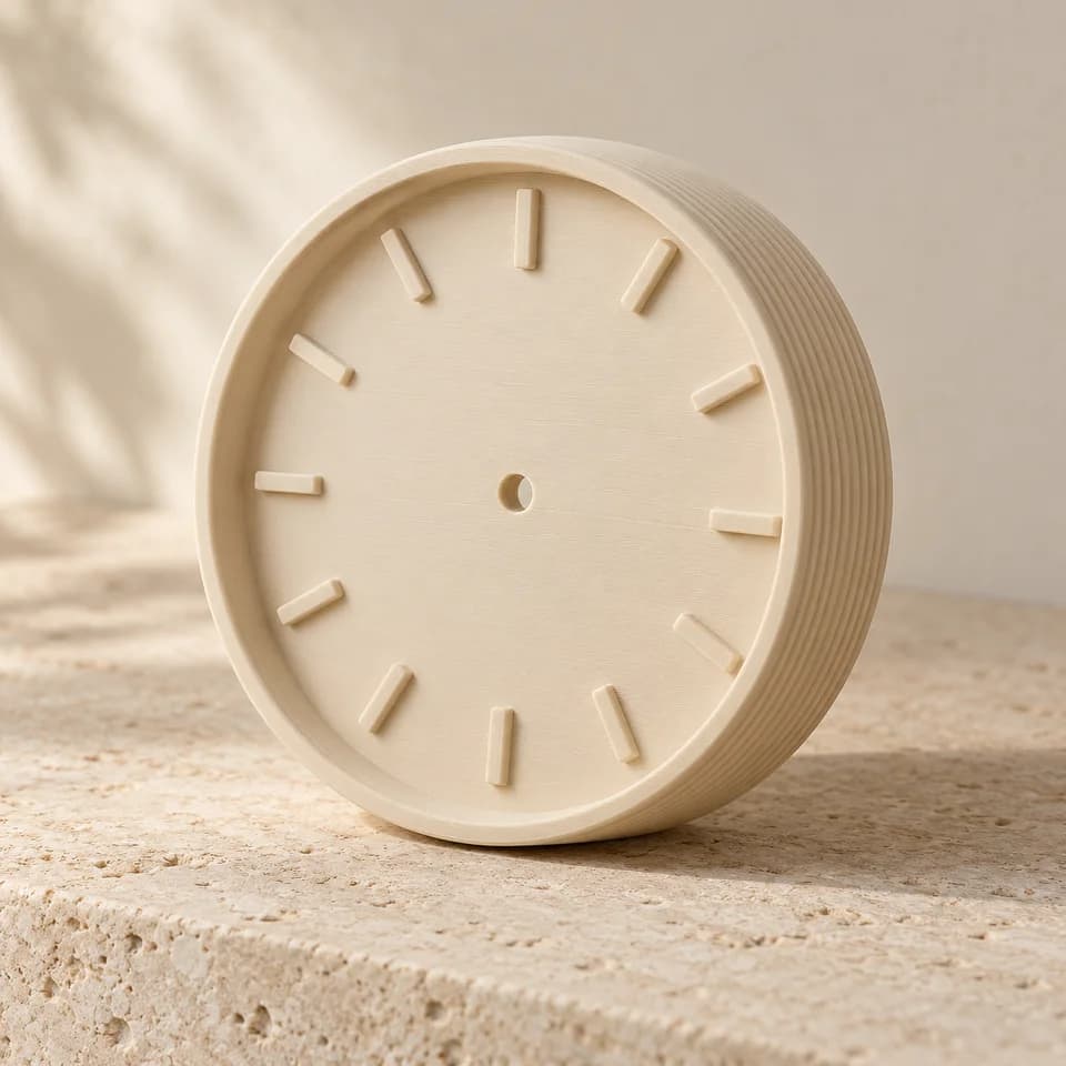 Ảnh minh họa AI: Mặt đồng hồ Round — Kem