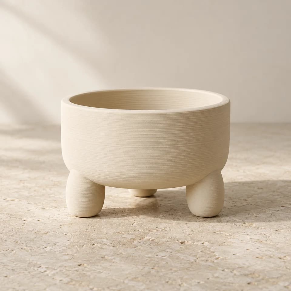 Ảnh minh họa AI: Đế chậu Podium — Kem
