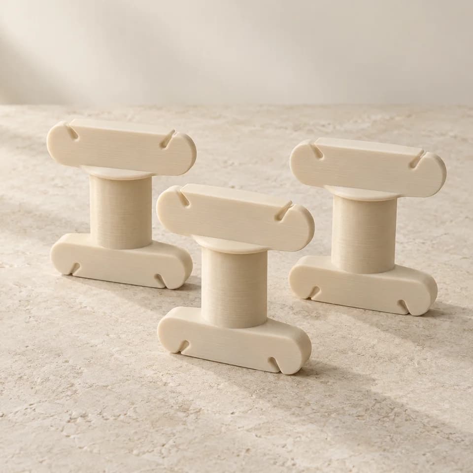 Ảnh minh họa AI: Ống chỉ Bobbin — Kem