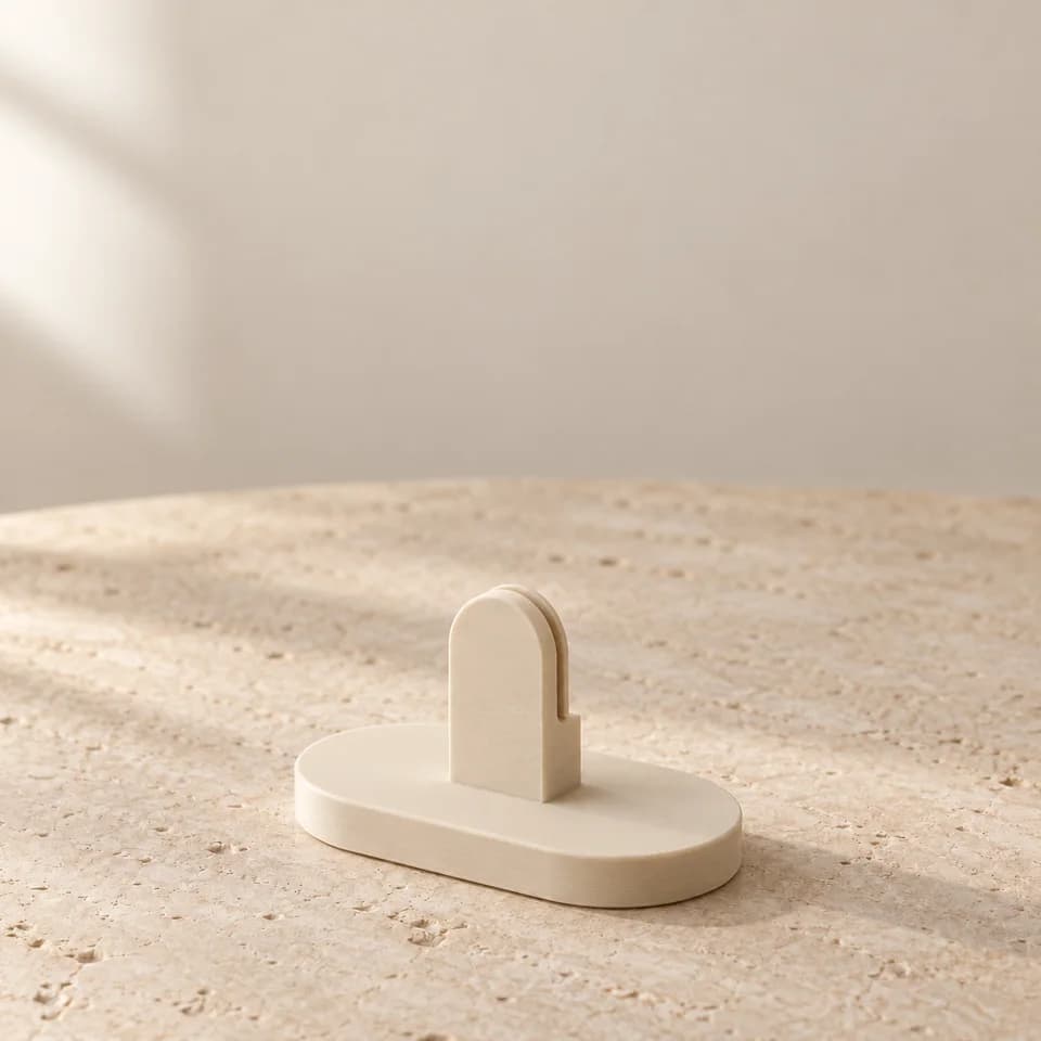 Ảnh minh họa AI: Giá số bàn Table — Kem