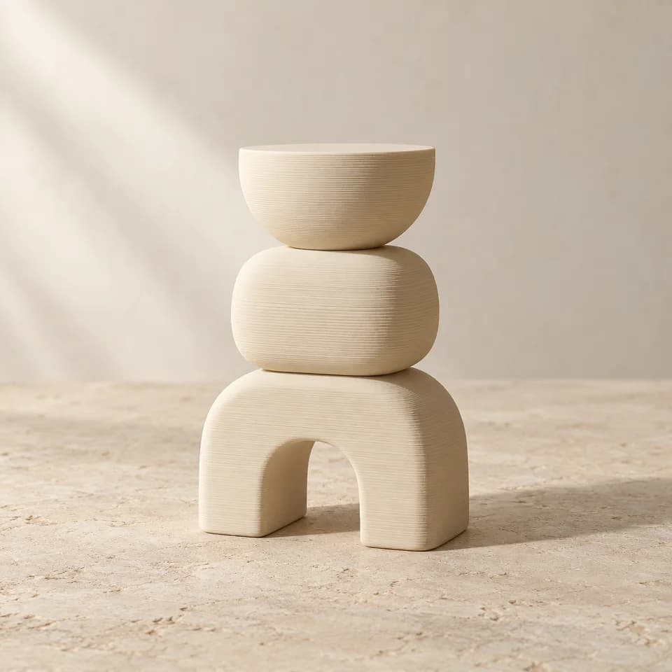 Ảnh minh họa AI: Tượng hình học Totem — Kem