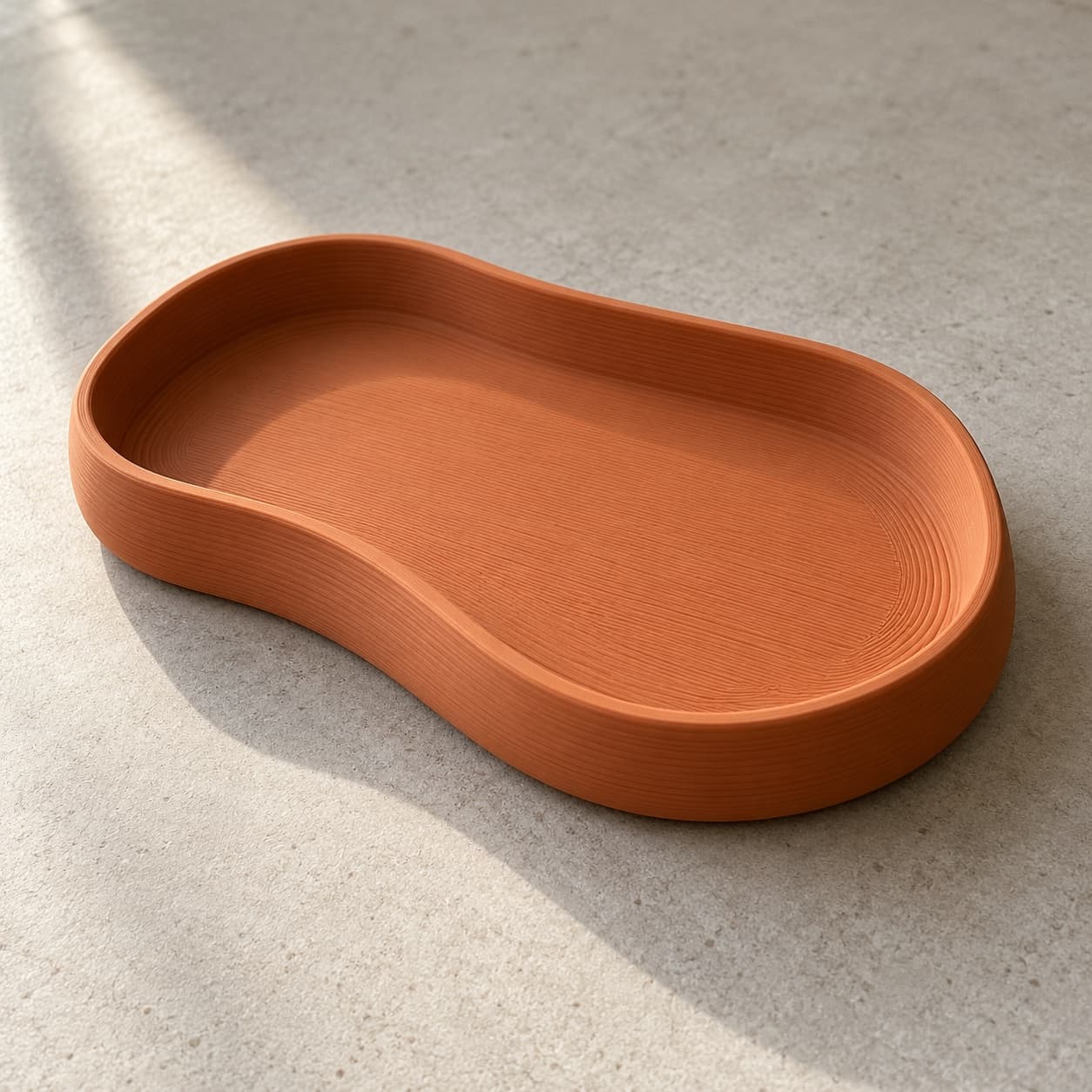 Ảnh minh họa AI: Khay để đồ Pebble — Đất nung